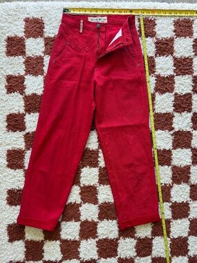 Denum Jeans Brand - 100% Cotton - Red - Size 24/25 - High Waisted